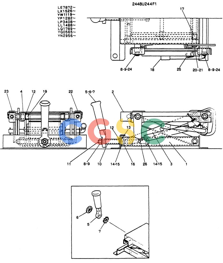 神钢零件查询(K904) - MARK II EXCAVATOR ASN YW1119 (1/88-12/03) (02-013) - SUSPENSION, SEAT Kobelco