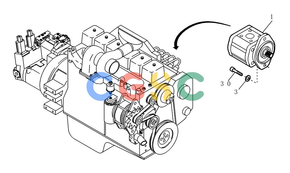 纽荷兰零件查询(EC215) - CRAWLER EXCAVATOR (11/99-) (22.050[001]) - GEAR PUMP INSTALL.MATERIAL (S/N 721501-721501) New Holland Constructuion