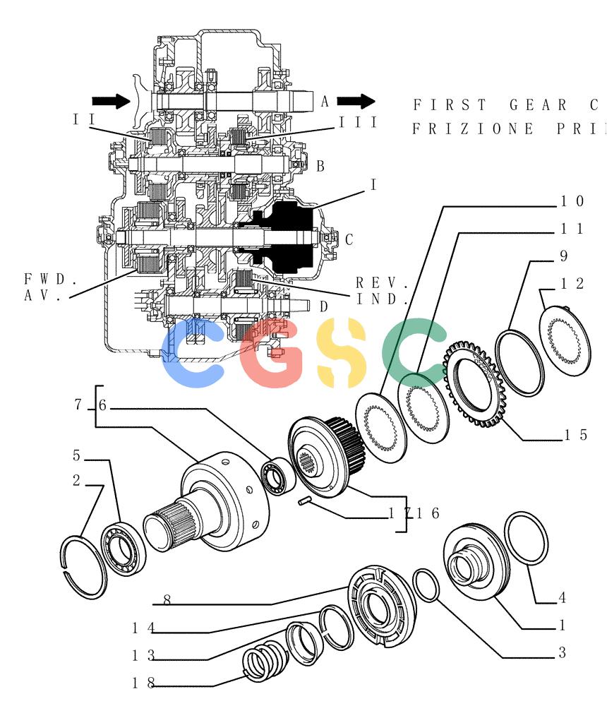纽荷兰零件查询(DC180PS) - CRAWLER DOZER (11/00-) (1.211[16]) - TRANSMISSION - COMPONENTS New Holland Constructuion