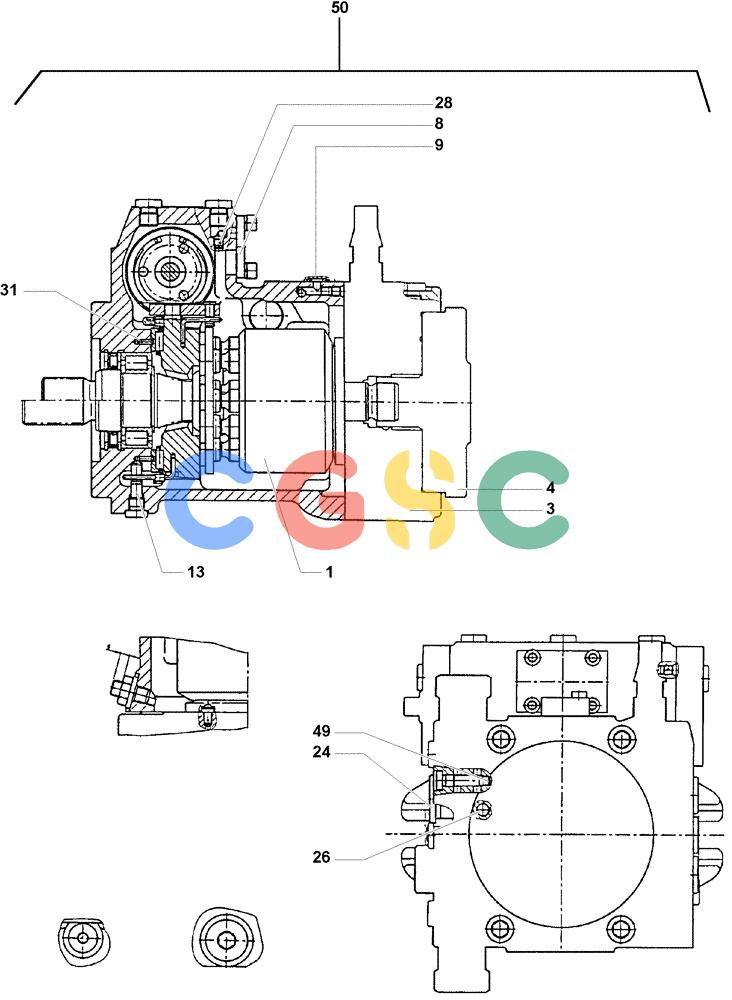 纽荷兰零件查询(DC100) - CRAWLER DOZER (N.A. VERSION) (4/00-) (2.325[02E]) - HYDROSTATIC DRIVE PUMPS - HYDROSTATIC PUMP DC 100 New Holland Constructuion