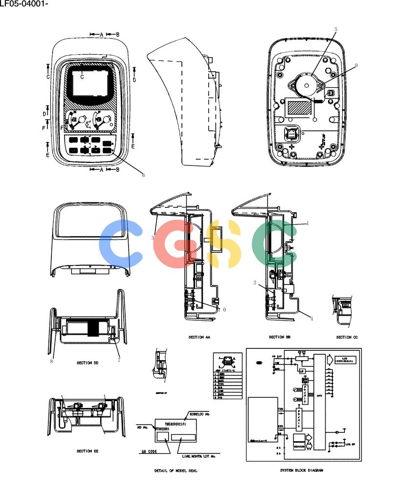 纽荷兰零件查询(E80BMSR) - CRAWLER EXCAVATOR ASN LF05-04001 - (N8TA18060) (265-18[1]) - GAUGE ASSY, CLUSTER New Holland Constructuion
