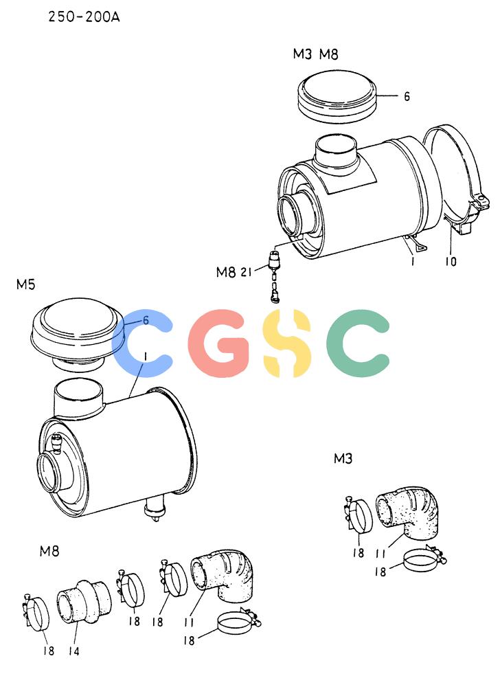 神钢零件查询(6D22-TC) - MITSUBISHI DIESEL ENGINE - K909A, K912A, K916, & K935 (1/76-12/06) (06-002) - AIR INTAKE Kobelco