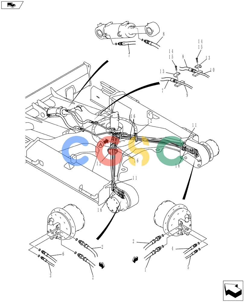 纽荷兰零件查询(E80BMSR) - COMPACT CRAWLER EXCAVATOR ASN LF06-04501 (NBTA18037) (02-012[02]) - HYDRAULIC LINES, LOWER (DOZER) New Holland Constructuion