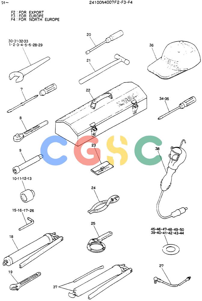 神钢零件查询(K903C) - EXCAVATOR ASN LE5701 (1/87-12/03) (09-006[03]) - TOOL ASSY, P/N 24100N4007F4 Kobelco