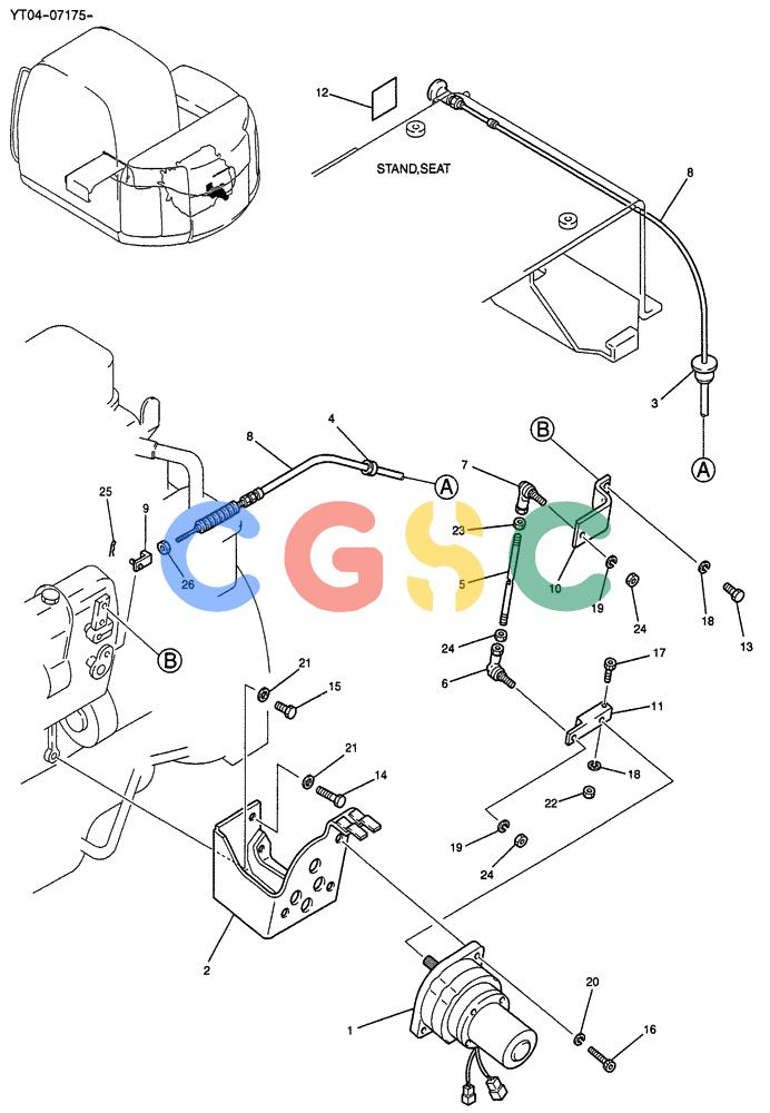 纽荷兰零件查询(E70SR) - MIDI CRAWLER EXCAVATOR ASN YT04-07175 (01-017) - CONTROL ASSY, ENGINE New Holland Constructuion
