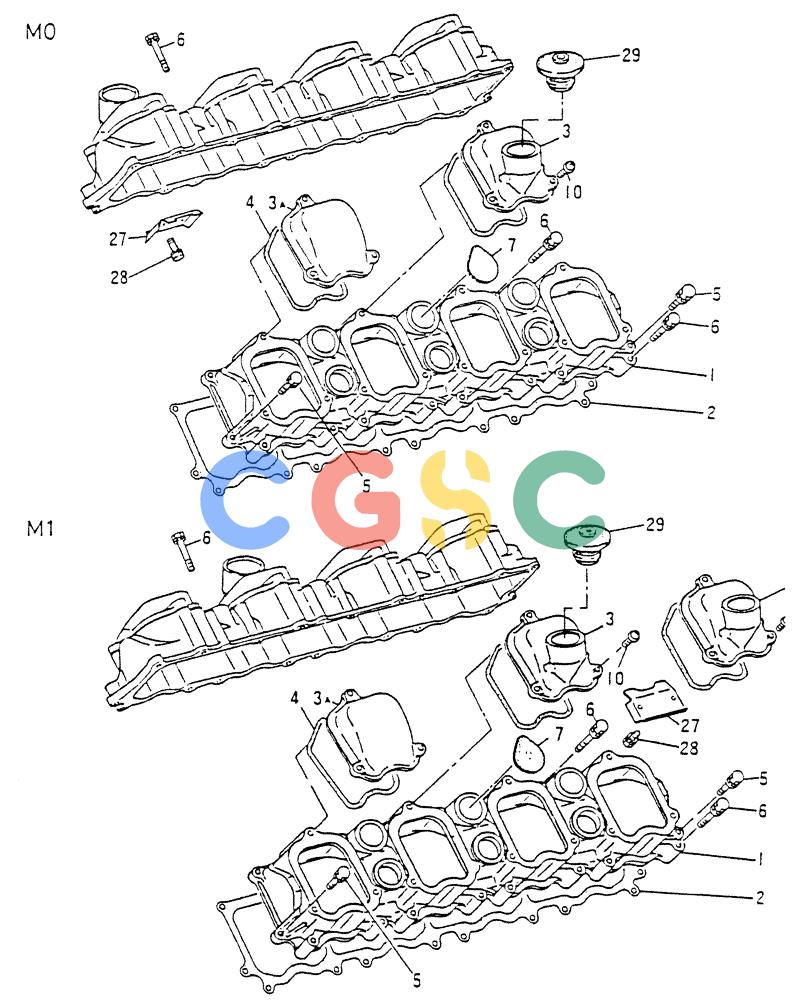 神钢零件查询(8DC9-T) - MITSUBISHI DIESEL ENGINE - K914 & K975 (1/79-12/06) (01-007[01]) - ROCKER COVER Kobelco
