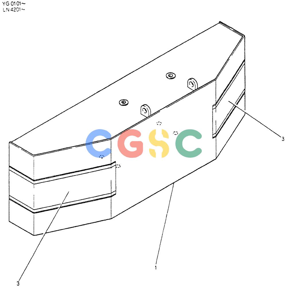 神钢零件查询(K907CLC) - EXCAVATOR BTW YG0101 - YG0500 (1/85-12/03) (01-010) - COUNTER WEIGHT ASSY (GAIN) Kobelco