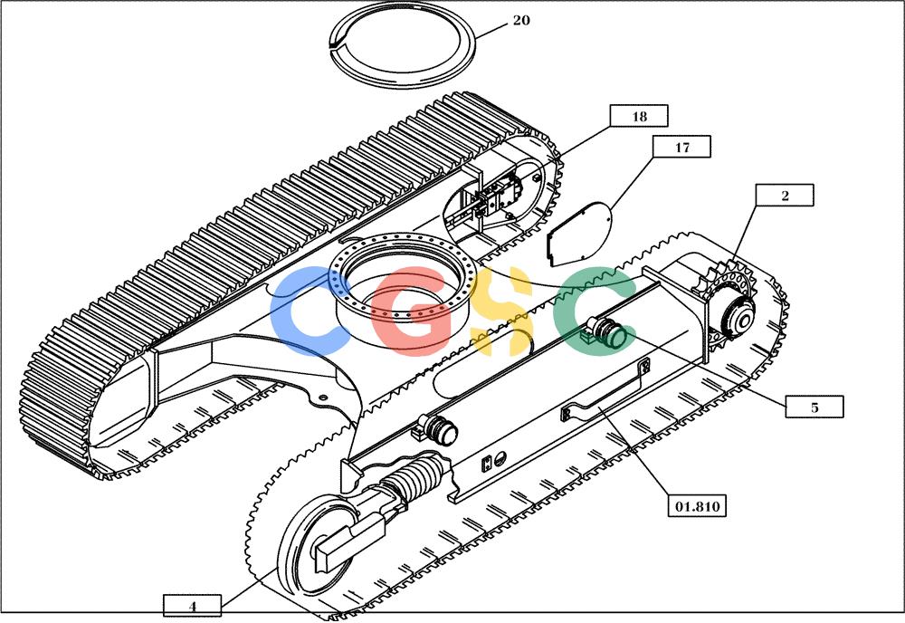 纽荷兰零件查询(EC130) - CRAWLER EXCAVATOR (4/99-) (00.200[002]) - LOWER CARRIAGE EXCAVATOR (S/N 12073-UP) New Holland Constructuion