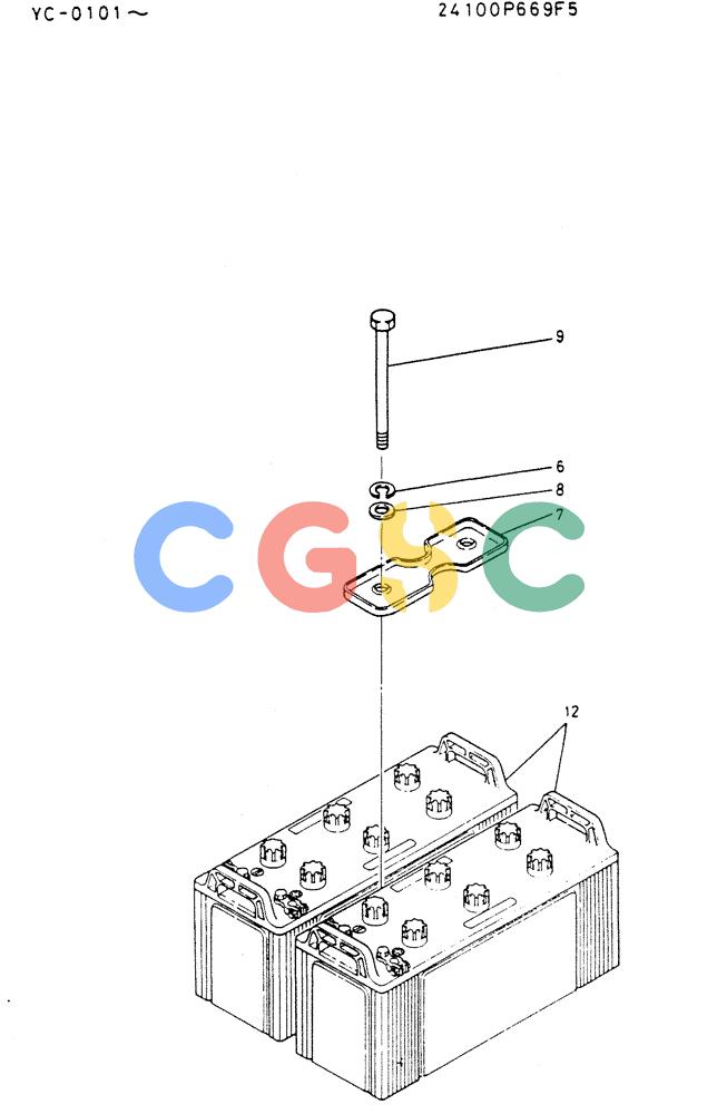 神钢零件查询(MD300LC) - EXCAVATOR BTW YC0101 - YC0300 (1/80-12/06) (05-016) - BATTERY ASSY Kobelco