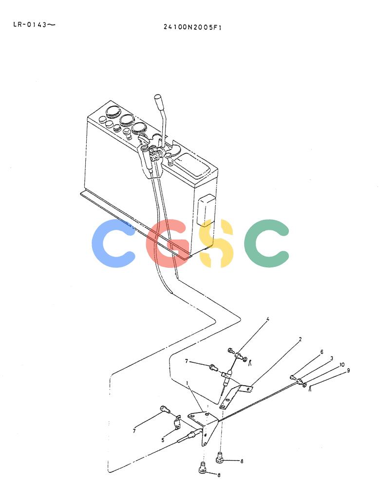 神钢零件查询(K914) - EXCAVATOR ASN LR-0143 (1/79-12/03) (07-023) - CONTROL ASSY ENGINE (GM ENG MOUNT) Kobelco