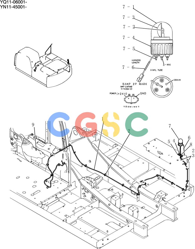 神钢零件查询(200-8) - EXCAVATOR S/N YN11-45001 - (1/06-12/09) (779-02-1) - HARNESS ASSY, UPP Kobelco