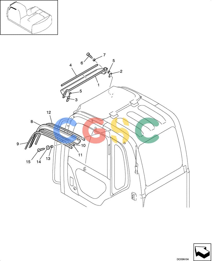纽荷兰零件查询(EH160) - CRAWLER EXCAVATOR (9/03-) (09 -38[00]) - SUNVISOR New Holland Constructuion