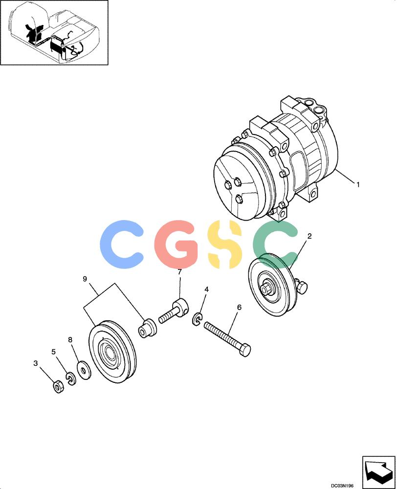 纽荷兰零件查询(EH215) - CRAWLER EXCAVATOR (9/03-) (09 -49[00]) - AIR CONDITIONING COMPRESSOR New Holland Constructuion