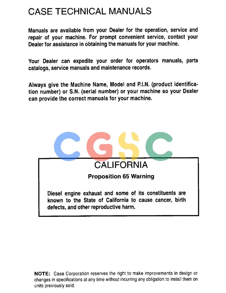 凯斯零件查询(2400) - CONCORD AIR SYSTEM (1/96-12/99) (F10) - CASE TECHNICAL MANUALS Case Agriculture