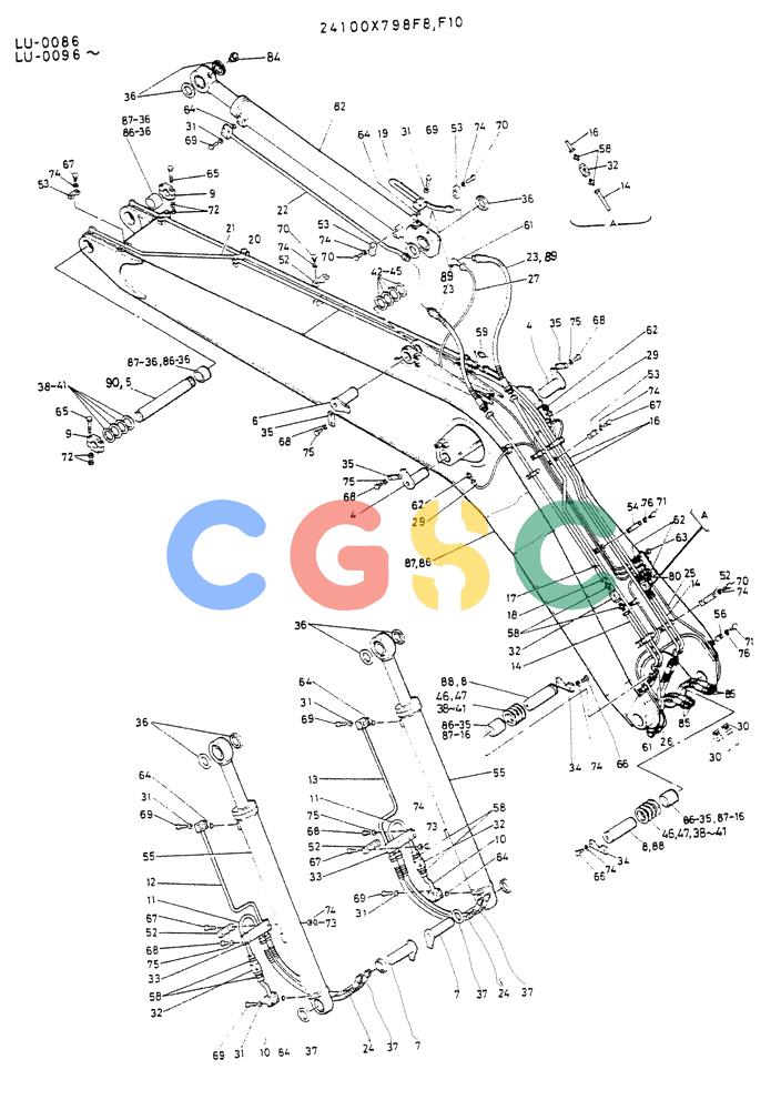 神钢零件查询(K935) - EXCAVATOR SUPPLEMENT ASN LU00154 (1/76-12/03) (08-001) - BOOM ASSY Kobelco