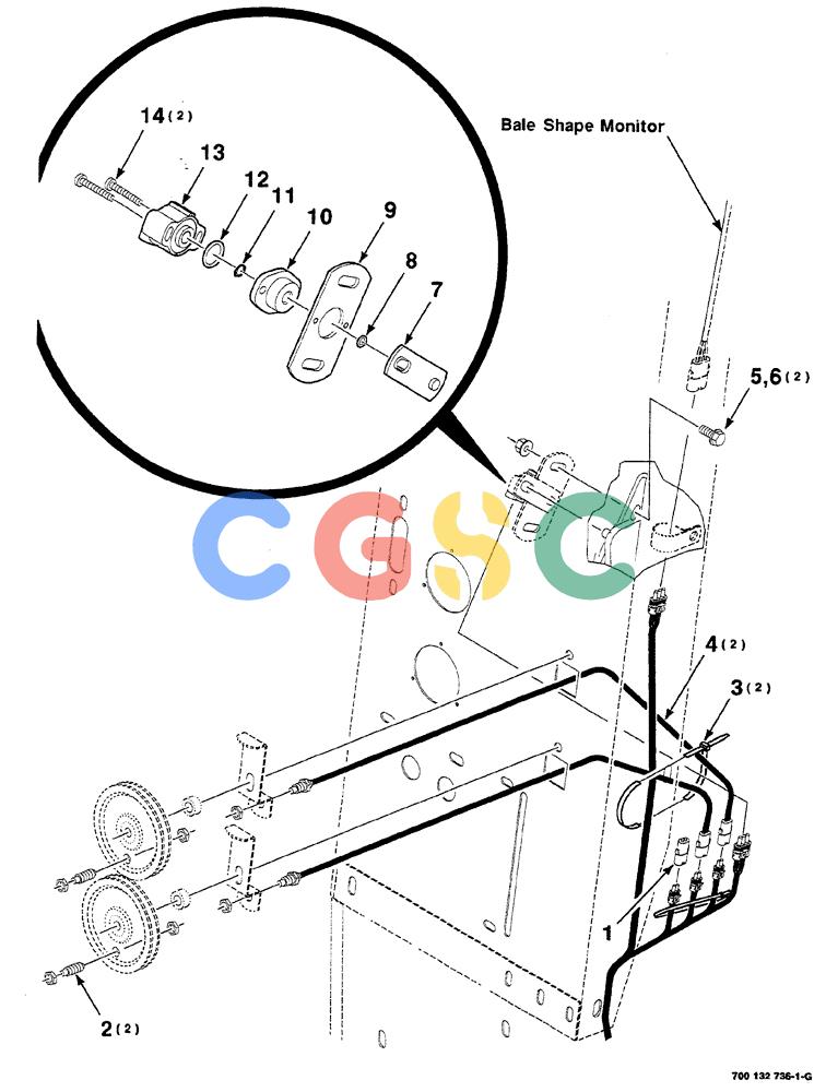 凯斯零件查询(RS561A) - CASE IH ROUND BALER (1/99-12/00) (4-006) - ELECTRICAL ASSEMBLY, TWINE RUN AND BALE SWITCH Case Agriculture