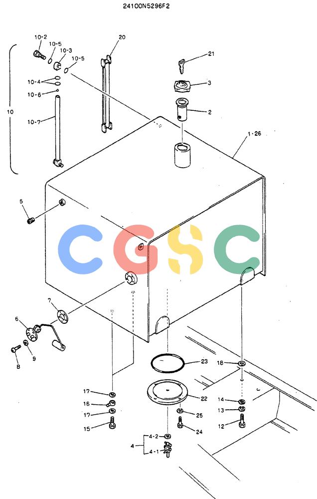 神钢零件查询(MD320BLC) - EXCAVATOR BTW YC0301 - YC0747 (1/80-12/06) (01-005) - TANK ASSY, FUEL Kobelco