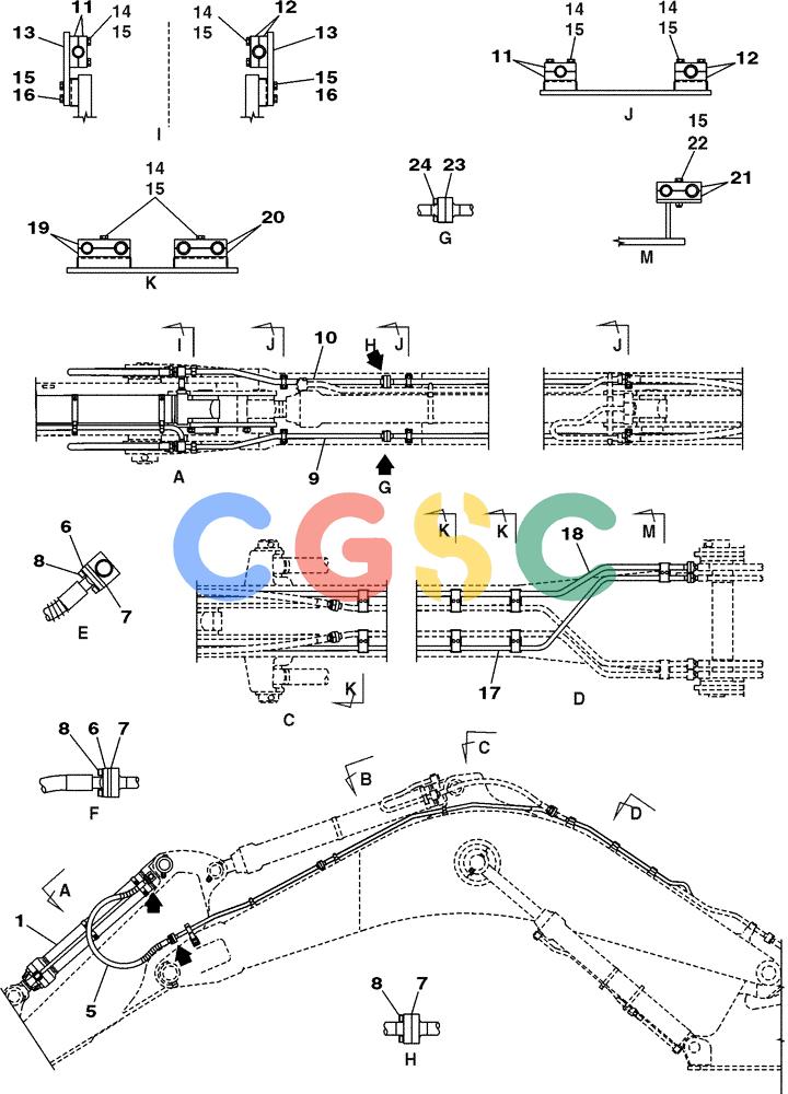 纽荷兰零件查询(E805) - CRAWLER EXCAVATOR (1/05-) (08-045-00[01]) - HYDRAULIC CIRCUIT - BUCKET CYLINDER - DIPPER 2,98M New Holland Constructuion