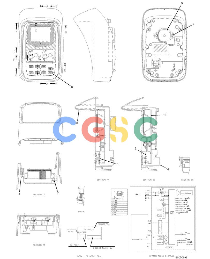 神钢零件查询(ED150) - BLADE RUNNER ACERA SR EXCAVATOR DOZER (TIER 3 ) ASN YL06-01201 (5/08-12/12) (02-55[00]) - GAUGE ASSEMBLY, CLUSTER (YN59S00021F3) Kobelco