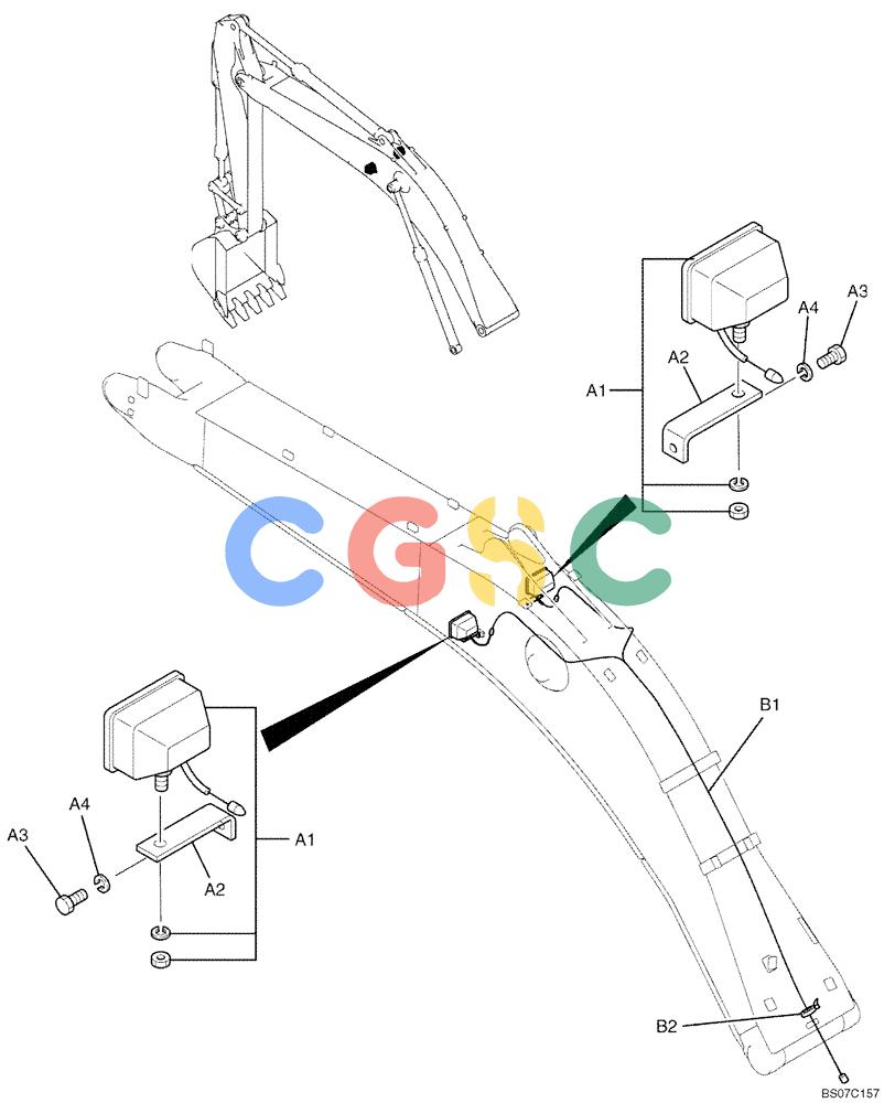 纽荷兰零件查询(E175B) - CRAWLER EXCAVATOR TIER 3 (NA) - N7DA16301 - (5/07-) (08-40[00]) - LAMP MOUNTING - BOOM (YN80E00026F1 & YM15E00004F1) New Holland Constructuion