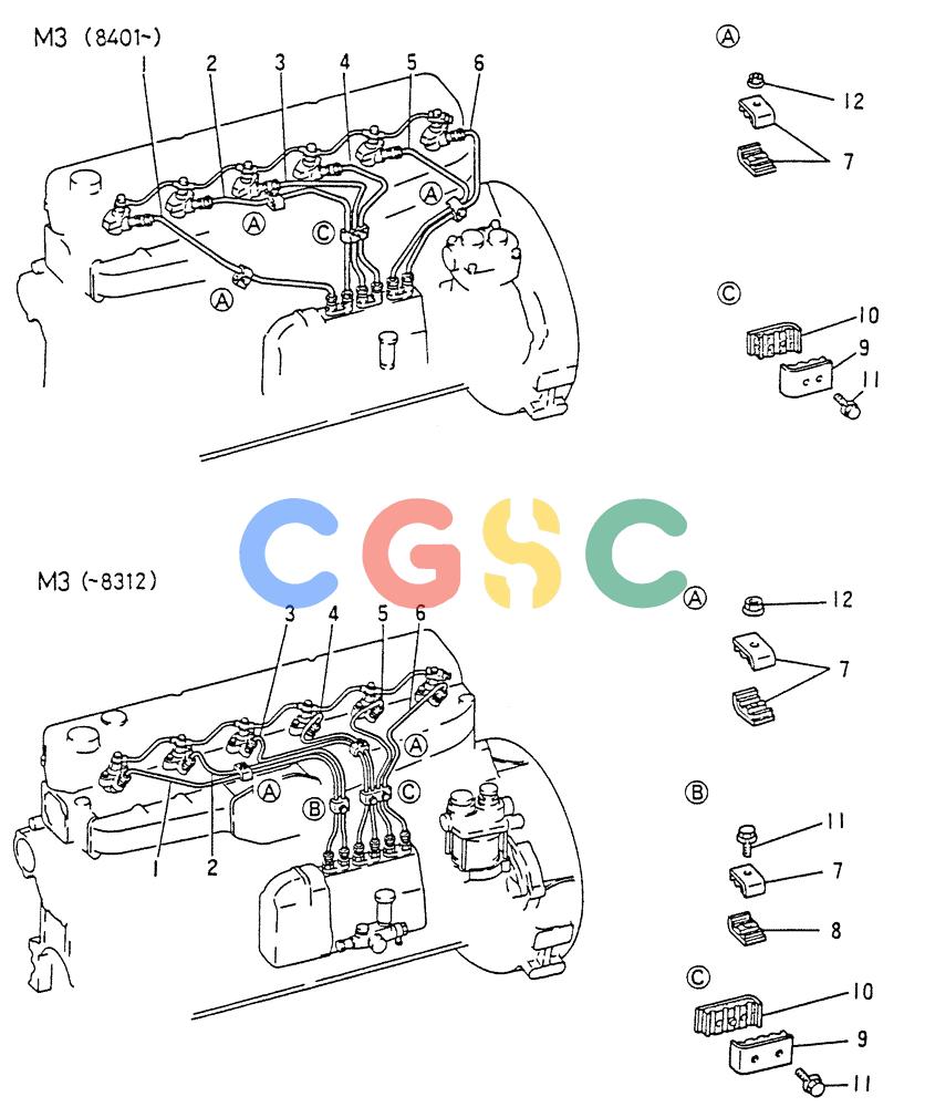 神钢零件查询(6D15) - MITSUBISHI DIESEL ENGINES - K907D & K907LC EXCAVATORS (1/86-12/06) (03-012[03]) - FUEL INJECTION PIPE Kobelco