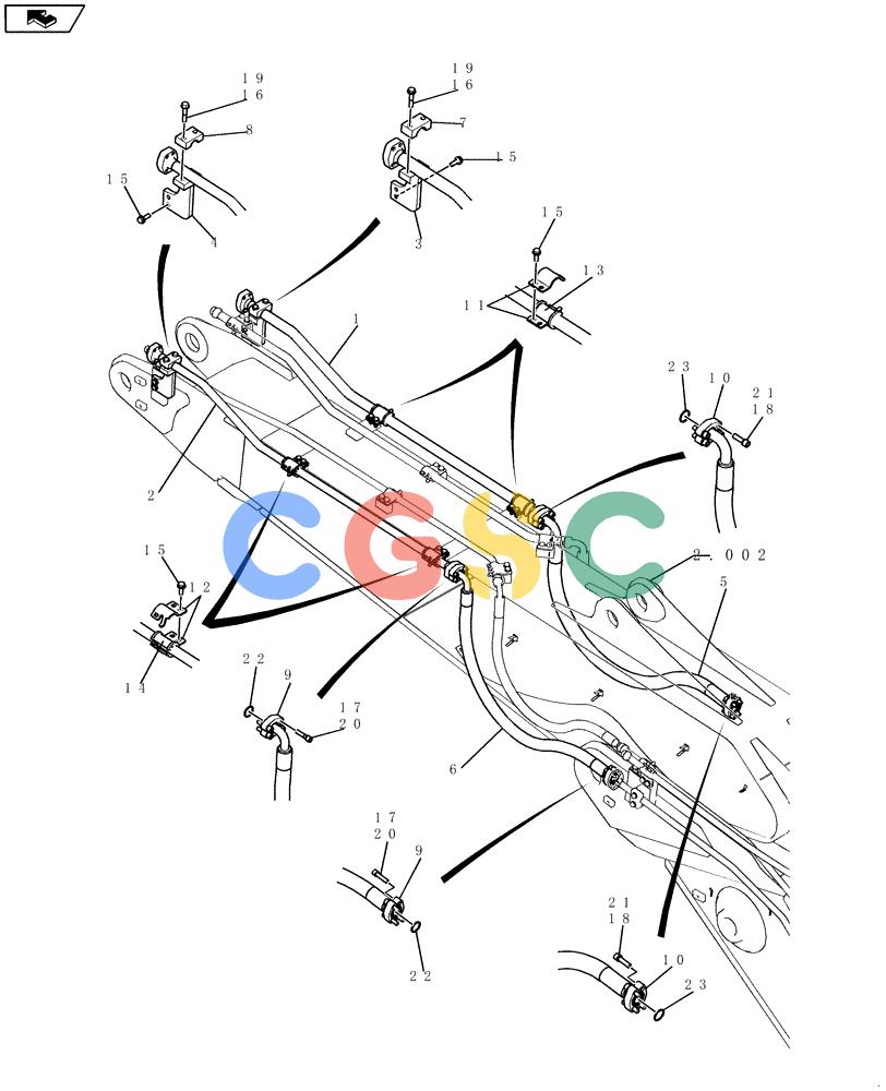 纽荷兰零件查询(E235BSR) - CRAWLER EXCAVATOR (5/07-) (2.032[02]) - BOOM PIPING - 2-PIECE BOOM New Holland Constructuion