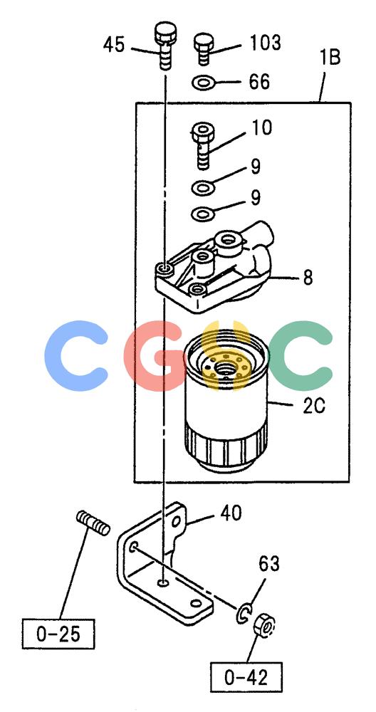 纽荷兰零件查询(E70SR) - MIDI CRAWLER EXCAVATOR ASN YT04-07175 (08-018) - FUEL FILTER AND BRACKET New Holland Constructuion