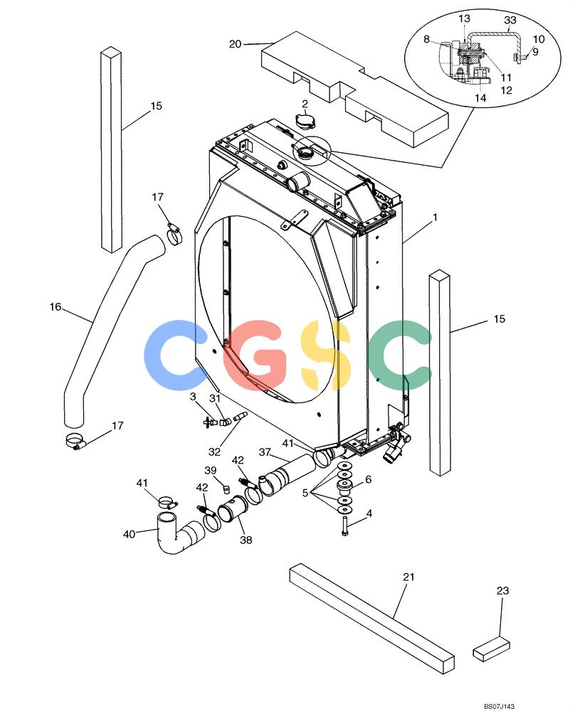 纽荷兰零件查询(D150B) - CRAWLER DOZER TIER 3 (HYDRO) (10/07-) (02-02) - RADIATOR/OIL COOLER - MOUNTING New Holland Constructuion