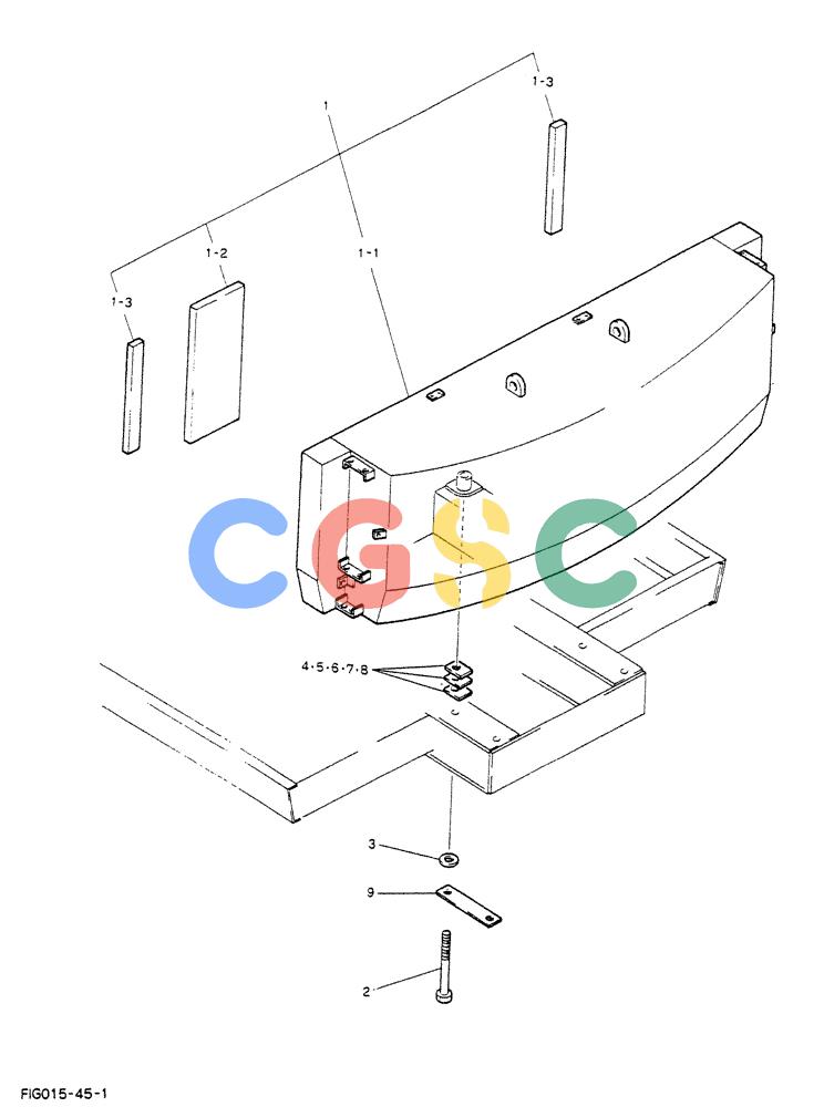 神钢零件查询(K912LC) - MARK II EXCAVATOR ASN YC-0301 (1/88-12/03) (01-005) - COUNTER WEIGHT ASSY (24100P2221F1) Kobelco