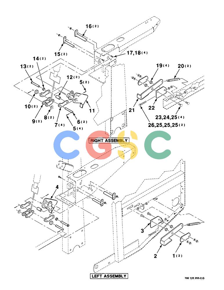 凯斯零件查询(8465T) - CASE IH ROUND BALER W/TRACTOR HYDRAULICS (1/91-12/97) (5-02) - TAILGATE LATCH ASSEMBLY Case Agriculture