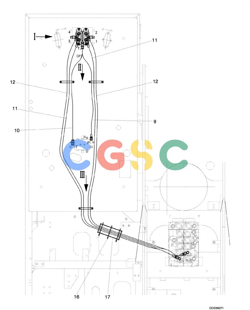 纽荷兰零件查询(EH160) - CRAWLER EXCAVATOR (9/03-) (08 -42[00]) - HYDRAULICS - PILOT CONTROL LINES, TRAVEL New Holland Constructuion
