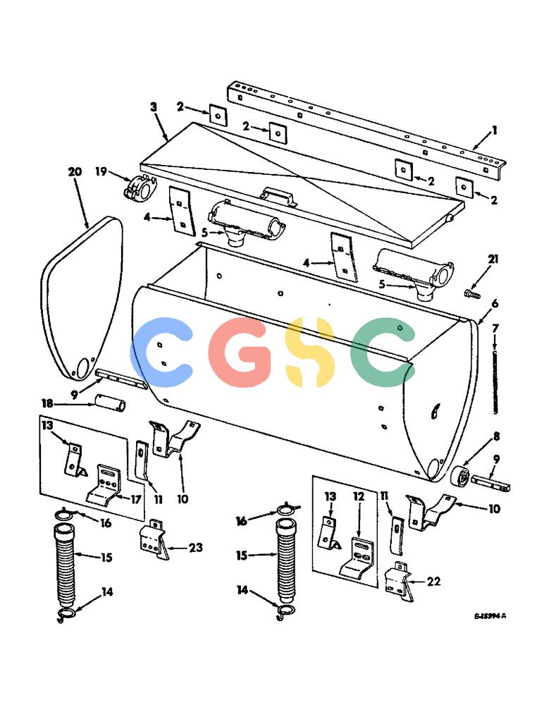 凯斯零件查询(DRY) - FERTILIZER UNIT (4-ROW) - 1966 (1/66-12/88) (A-028) - DRY FERTILIZERS, METAL HOPPER, HOSES AND SUPPORTS Case Agriculture