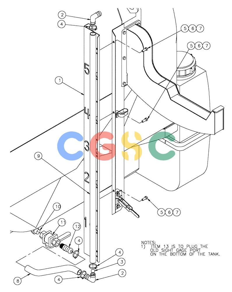 凯斯零件查询(438) - FLEX-AIR APPLICATOR - 2003 (3/03-10/03) (11-022) - SIGHT GAUGE GROUP, 60’ & 70’ Case Agriculture