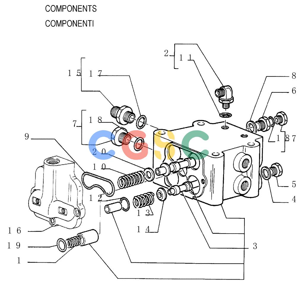 纽荷兰零件查询(FD145) - CRAWLER DOZER (N.A. VERSION) (10/98-) (1.277[15]) - REAR TRANSMISSION - CONTROL VALVE New Holland Constructuion