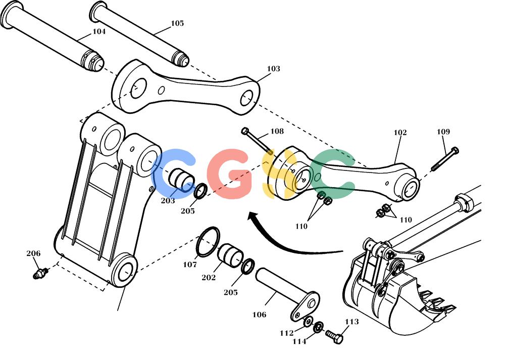 纽荷兰零件查询(EC350) - CRAWLER EXCAVATOR (2/00-) (62.010[002]) - TOGGLE/LINKAGE INSTALL.MATERIAL (S/N 735040-UP) New Holland Constructuion