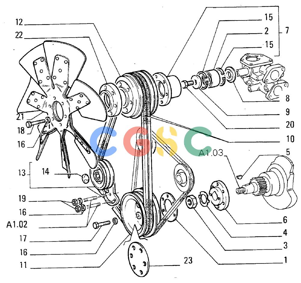 纽荷兰零件查询(FL5B) - CRAWLER LOADER (A4.09[001]) - FAN AND FAN DRIVE New Holland Constructuion