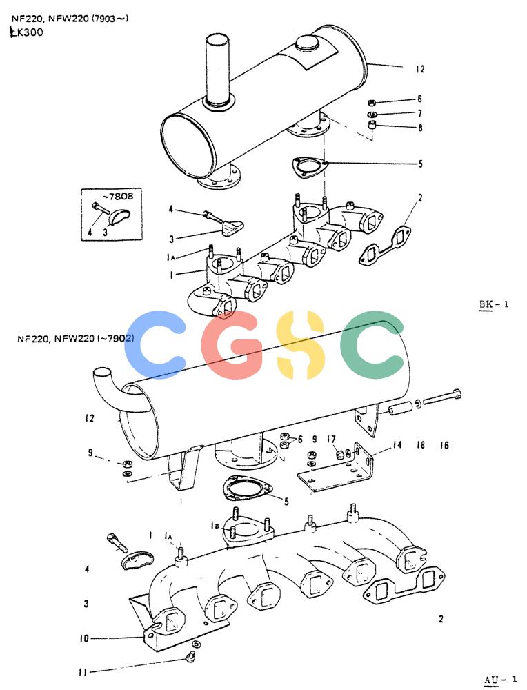 神钢零件查询(65R5P) - MITSUBISHI DIESEL ENGINE - LK300A WHEEL LOADER (1/06-12/06) (04-004) - EXHAUST SYSTEM P/N VAME008703 Kobelco