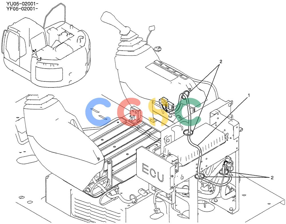 纽荷兰零件查询(E235BSRNLC) - CRAWLER EXCAVATOR ASN YU05-02001 (01-076) - HARNESS ASSY, UPP, P/N YB13E00030F1 New Holland Constructuion