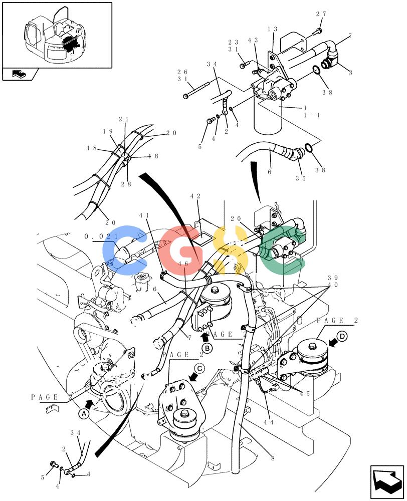 纽荷兰零件查询(E235BSR) - CRAWLER EXCAVATOR (5/07-) (0.000[01]) - ENGINE SUSPENSIONS New Holland Constructuion