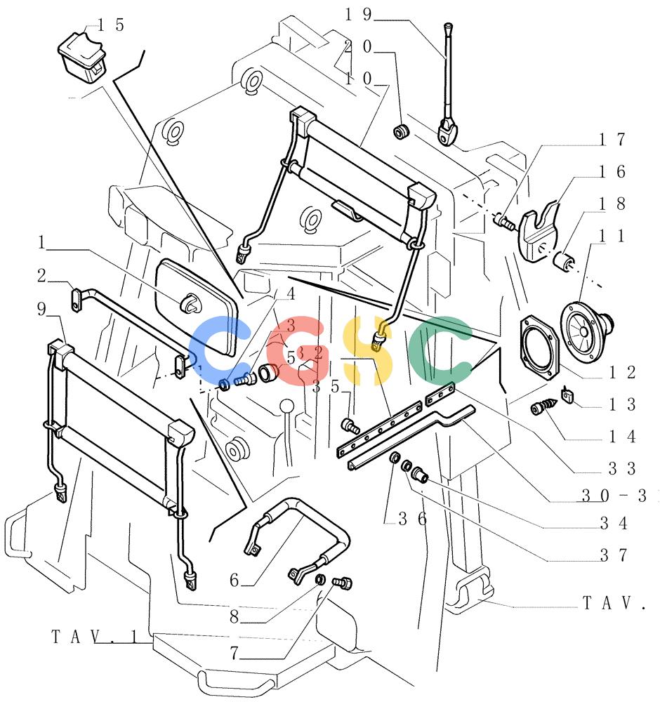 纽荷兰零件查询(DC150LT) - CRAWLER DOZER (6/00-) (5.652[22]) - ROPS CAB - COMPONENTS New Holland Constructuion
