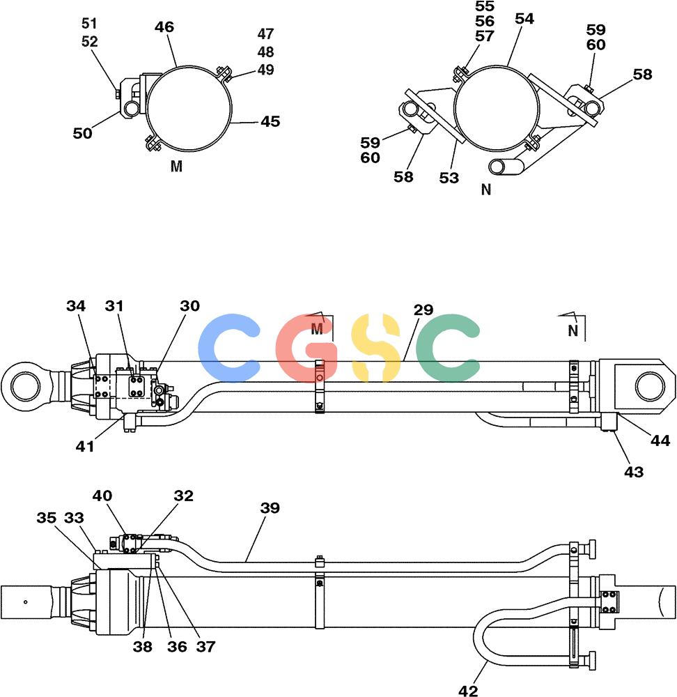 纽荷兰零件查询(E805) - CRAWLER EXCAVATOR (1/05-) (08-077-05[01]) - HYDRAULICS CYLINDER, DIPPER New Holland Constructuion