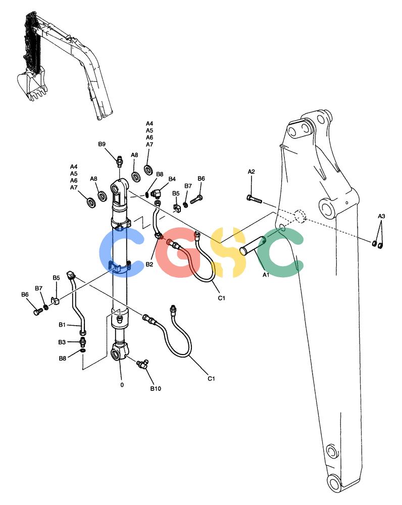 纽荷兰零件查询(E70) - MIDI CRAWLER EXCAVATOR (NA) (1/06-) (117) - HYDRAULIC LINES, ARM 2.07 M (6 FT 9 IN) New Holland Constructuion