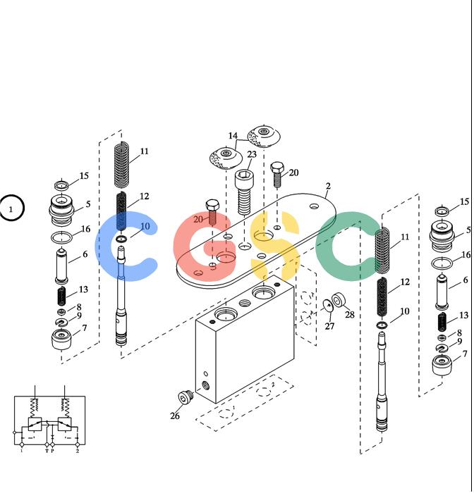 纽荷兰零件查询(EC160) - CRAWLER EXCAVATOR (4/99-) (23.292[002]) - TREADLE VALVE New Holland Constructuion