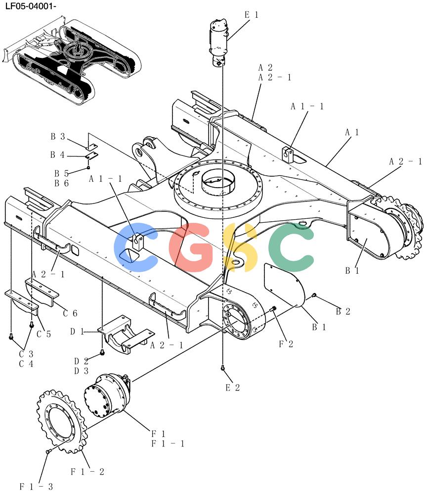 纽荷兰零件查询(E80BMSR) - CRAWLER EXCAVATOR ASN LF05-04001 - (N8TA18060) (330-18[1]) - FRAME ASSY, LOW New Holland Constructuion