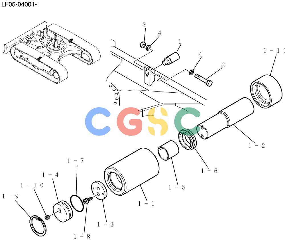 纽荷兰零件查询(E80BMSR) - CRAWLER EXCAVATOR ASN LF05-04001 - (N8TA18060) (374-01-1[1]) - ROLLER ASSY, UPP New Holland Constructuion