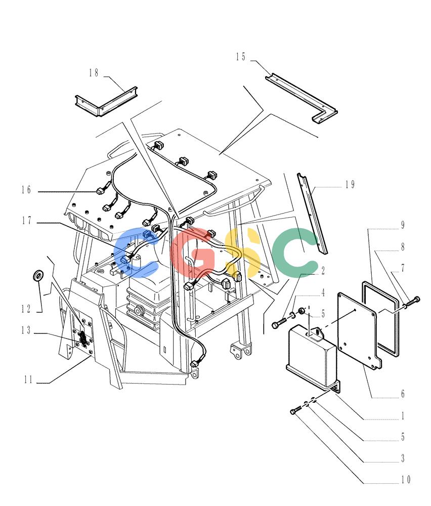 纽荷兰零件查询(D150) - CRAWLER DOZER (1/05-) (9.651[18]) - ROPS CANOPY - ELECTRIC COMPONENTS - OPTIONAL CODE 784111201 New Holland Constructuion