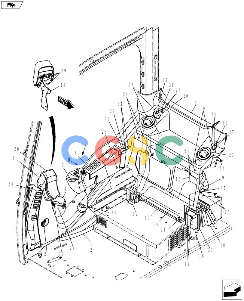 纽荷兰零件查询(E80BMSR) - COMPACT CRAWLER EXCAVATOR ASN LF06-04501 (NBTA18037) (01-074[01]) - PANEL ASSEMBLY, INSTRUMENT New Holland Constructuion