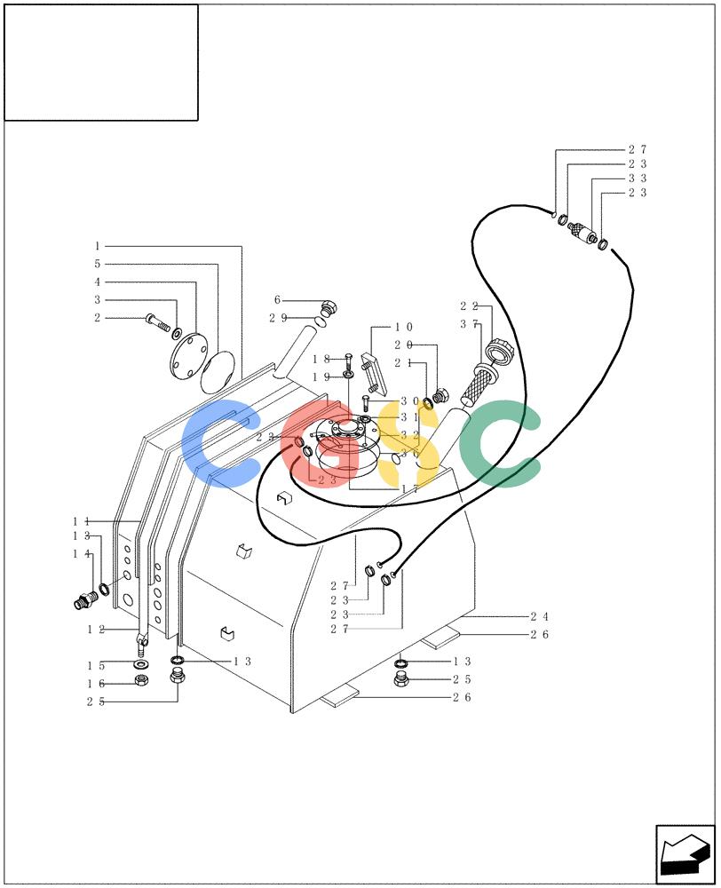 纽荷兰零件查询(DC100) - CRAWLER DOZER (N.A. VERSION) (4/00-) (0.510[01]) - FUEL AND OIL TANK DC70 - DC80 - DC100 New Holland Constructuion
