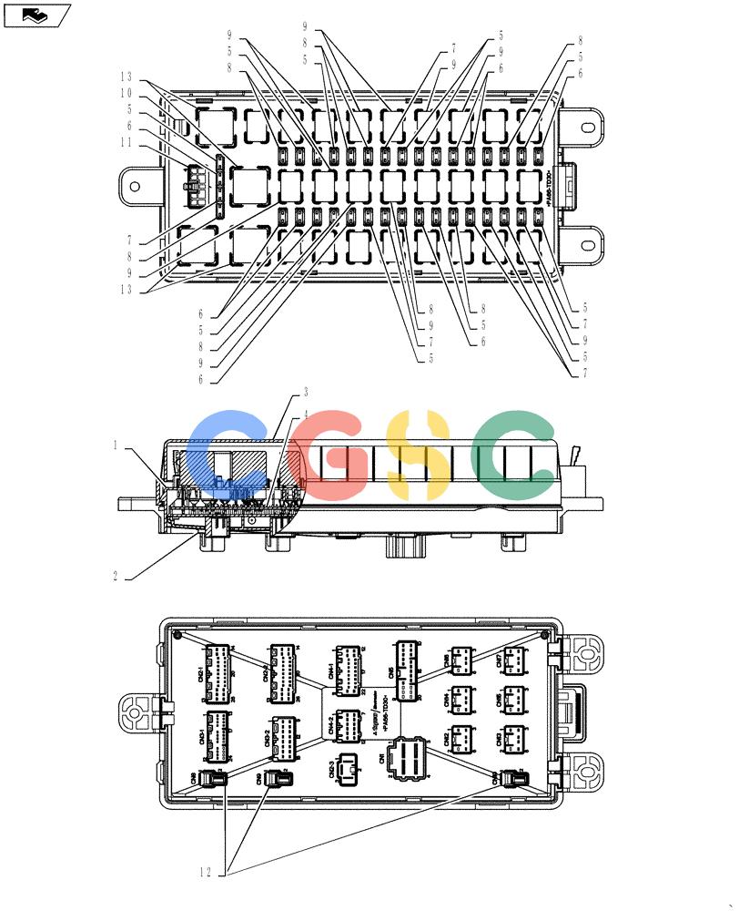 神钢零件查询(SK170 ACERA M-9) - CRAWLER EXCAVATOR - TIER 3 NON-REGULATED (1/12-12/13) (55.100.DO[02]) - RELAY, BOX, ASSY Kobelco