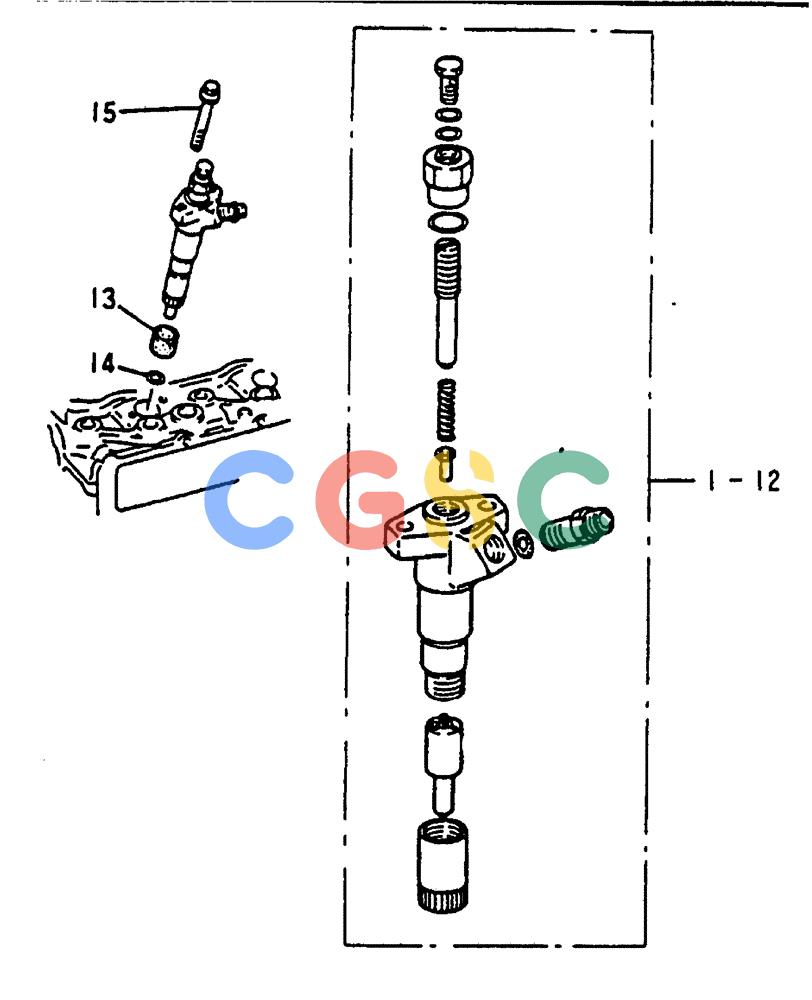 神钢零件查询(MD240C) - EXCAVATOR BTW LLU0301 - LLU0600 (1/80-12/06) (17-039) - FUEL INJECTION NOZZLE - 040-160B Kobelco